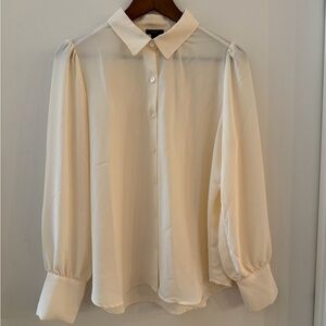 Ann Taylor Factory Cream Button Down Shirt